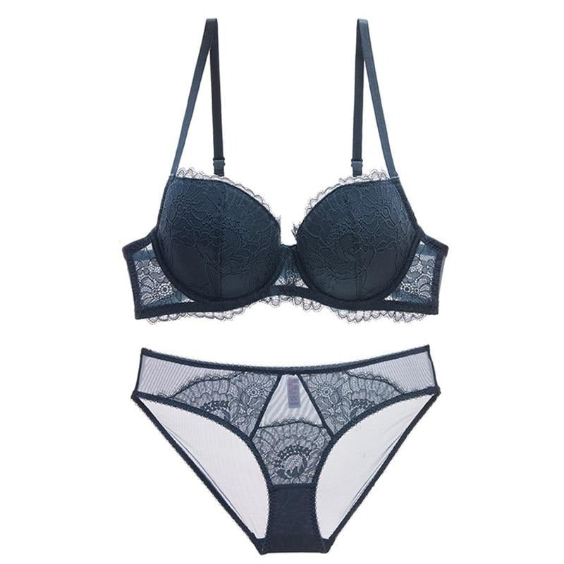 Botanical Motif Lace Adjustable Lingerie Set
