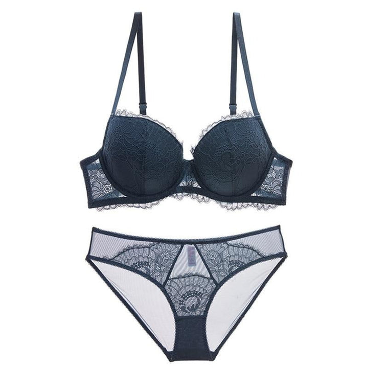 Botanical Motif Lace Adjustable Lingerie Set