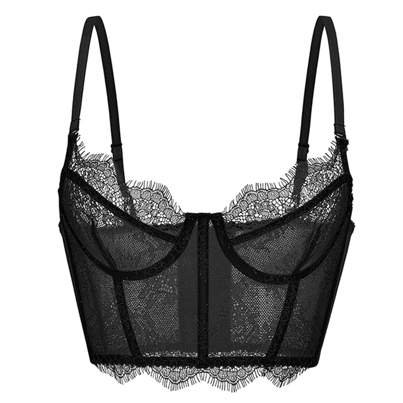 Adjustable Lace-Trim Bust-Enhancing Bra