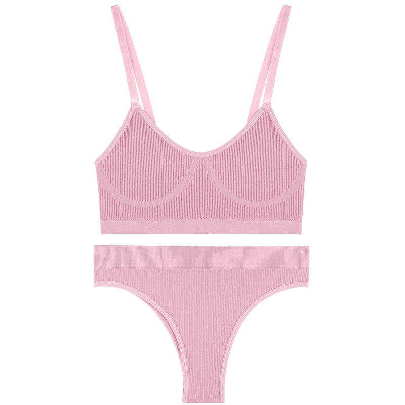 Sports Lingerie Set Polyester Spandex Breathable
