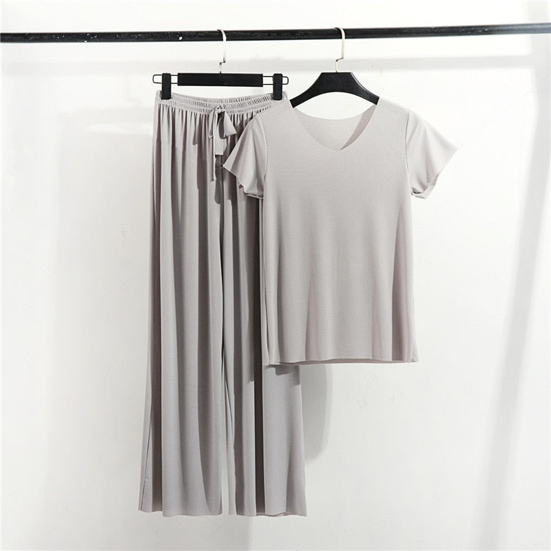 Homewear Set Long Pants Adjustable Relaxed Fit