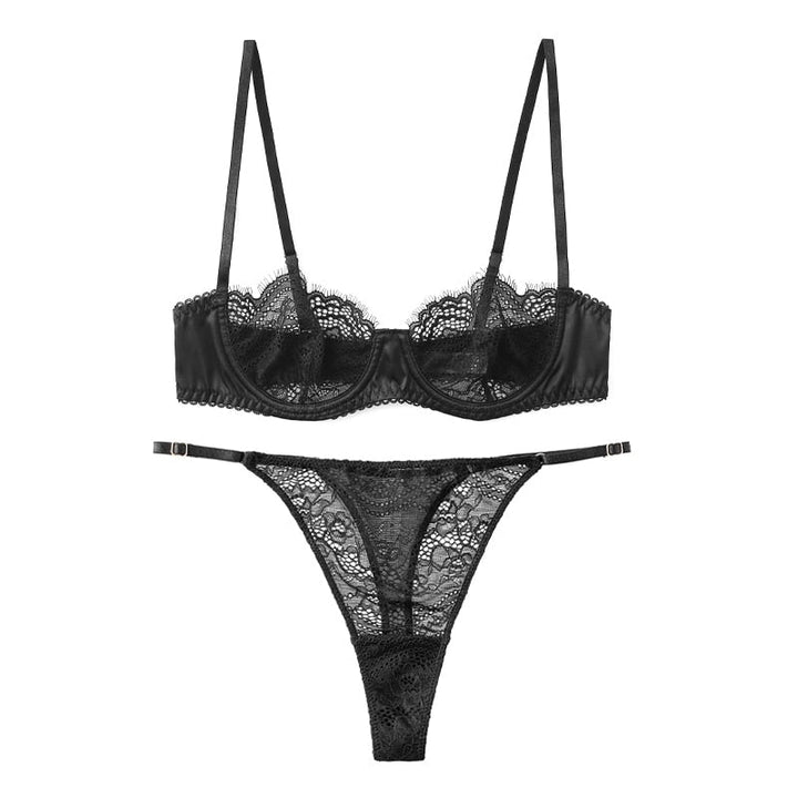 Lace Trim Adjustable Lingerie Set