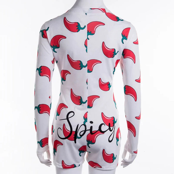 Long-Sleeve Button-Neck Pyjama Bodysuit