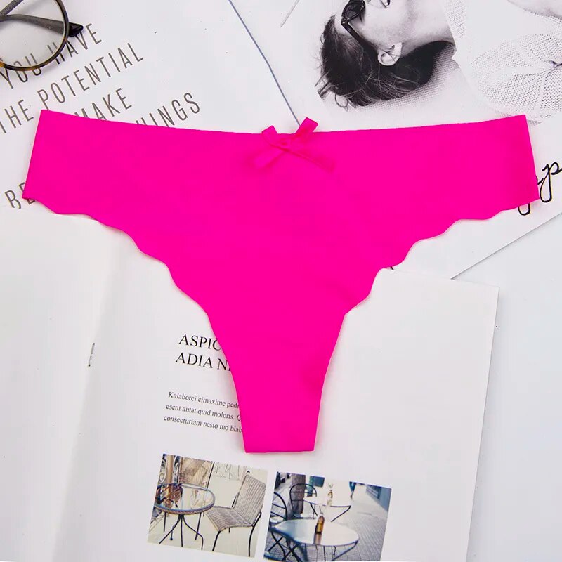 Bow Ruffle Smooth Seamless Thong