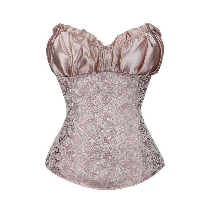 Satin Patterned Corset Adjustable Premium Elegant