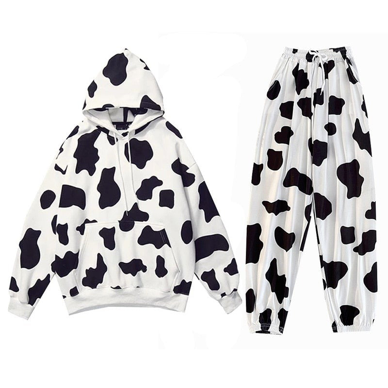 Relaxed Sweatshirt Fabric Tracksuit Set