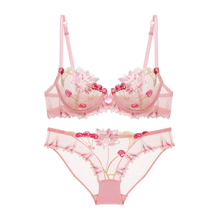 Embroidered Figure-Enhancing Lingerie Set