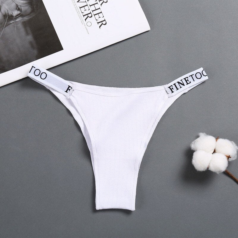 High-Waist Slim-Strap Ribbed Tanga Brief Fitted