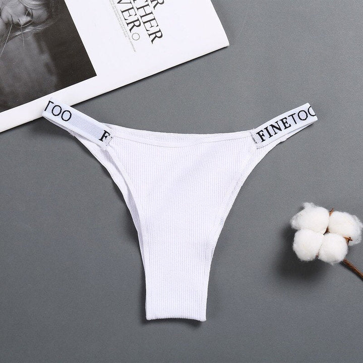 High-Waist Slim-Strap Ribbed Tanga Brief Fitted