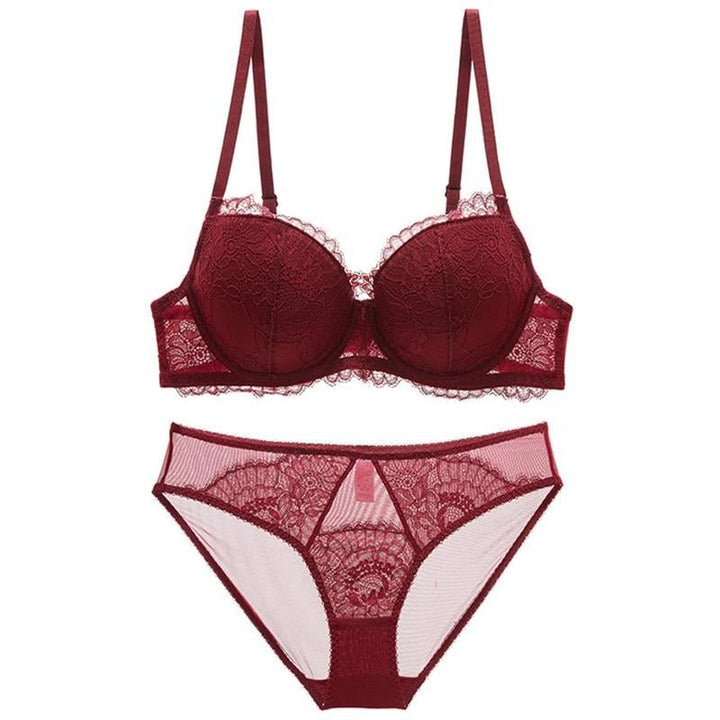 Botanical Motif Lace Adjustable Lingerie Set