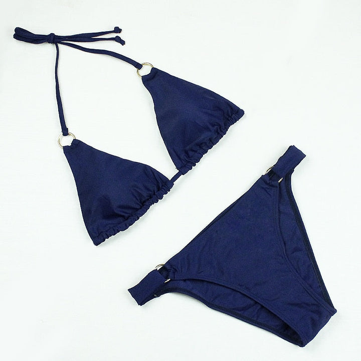 Halterneck Patterned Two-Piece Swimsuit