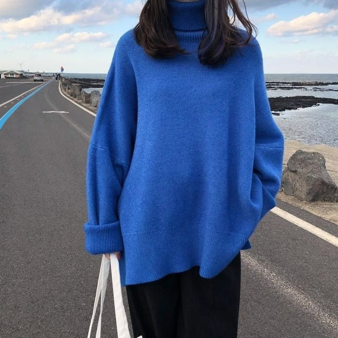 Oversized Turtleneck Knit Sweater