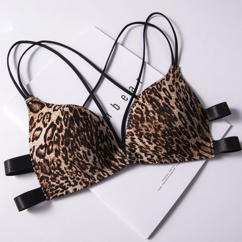 Front-Closure Push-Up Printed Bra