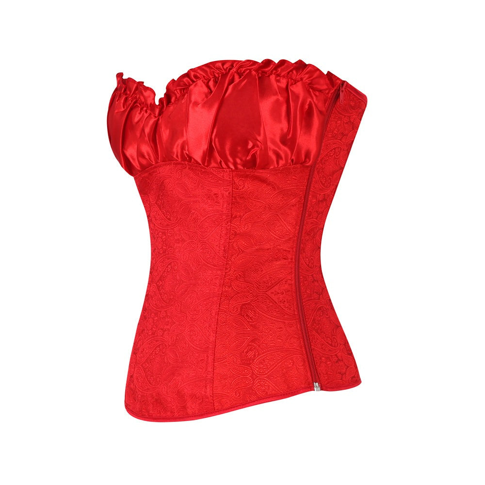 Satin Patterned Corset Adjustable Premium Elegant