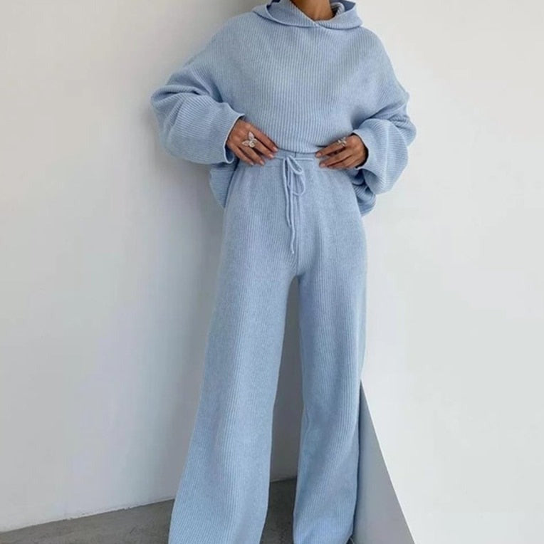 Adjustable Waist Relaxed Knit Tracksuit Set