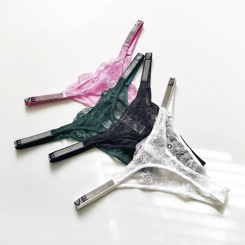 LOVE Lace-Trim Thong Decorative Strap