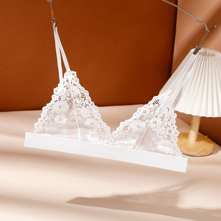 Mesh Lace Wireless Bra Adjustable Straps Delicate