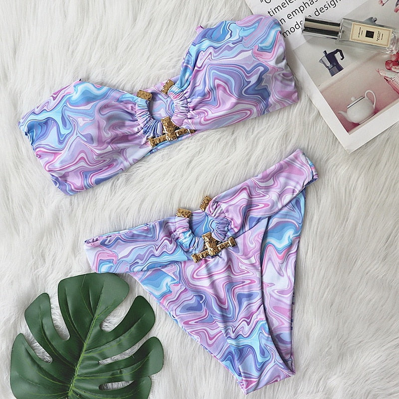 Two-Piece Push-Up Swimsuit Adjustable
