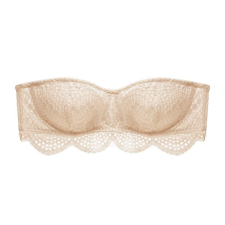 Lace-Trim Bust-Enhancing Strapless Bra