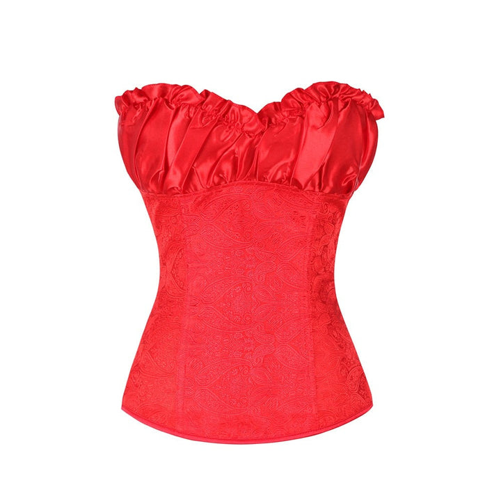 Satin Patterned Corset Adjustable Premium Elegant