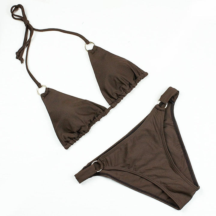 Halterneck Patterned Two-Piece Swimsuit
