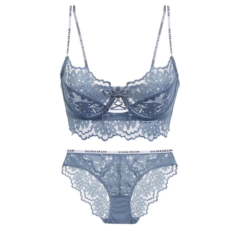 Lace Ribbon-Detail Figure-Enhancing Set