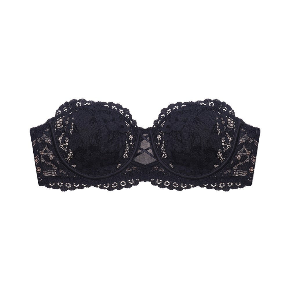Strapless Lace-Trim Bust-Enhancing Bra