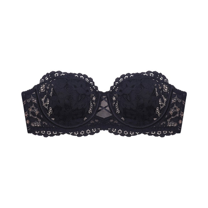 Strapless Lace-Trim Bust-Enhancing Bra