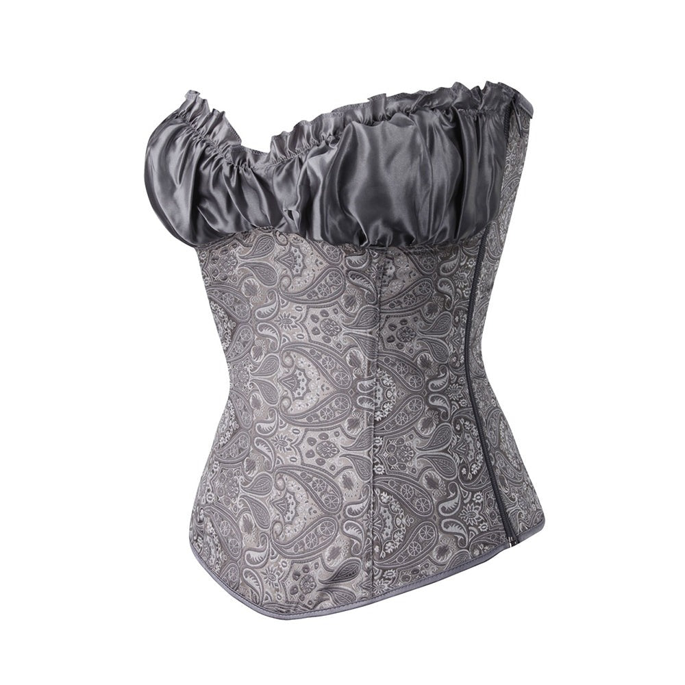 Satin Patterned Corset Adjustable Premium Elegant