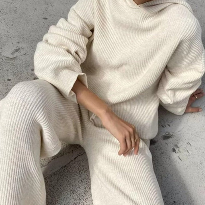 Adjustable Waist Relaxed Knit Tracksuit Set