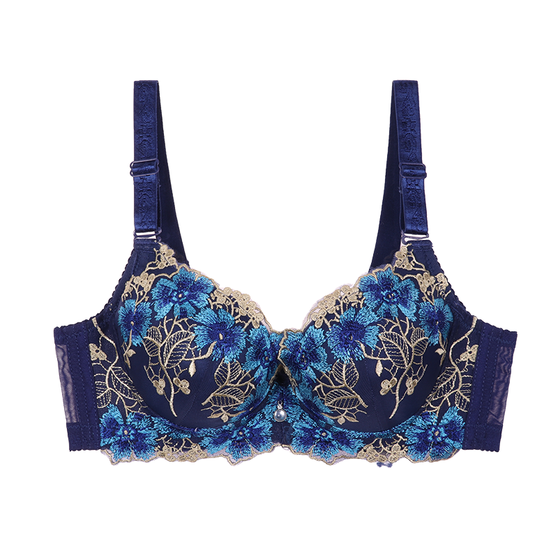 Decorative Embroidery Adjustable Bra