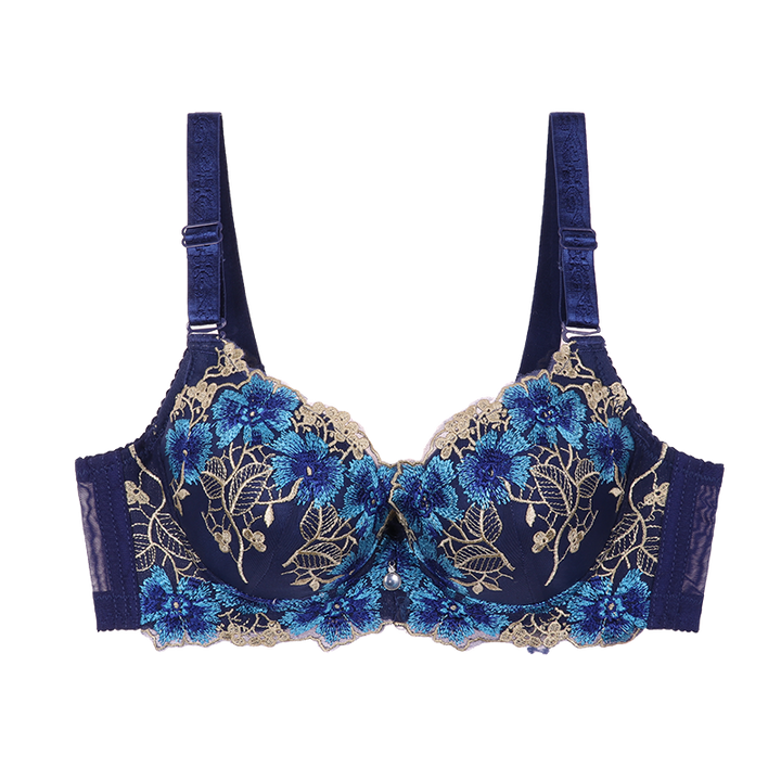 Decorative Embroidery Adjustable Bra
