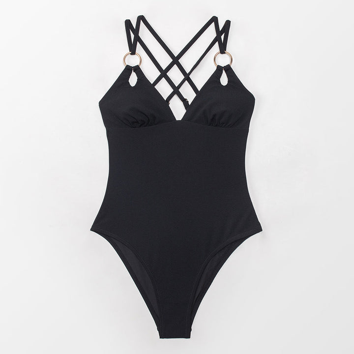One-Piece Swimsuit Cross-Back Adjustable Soft Fabric