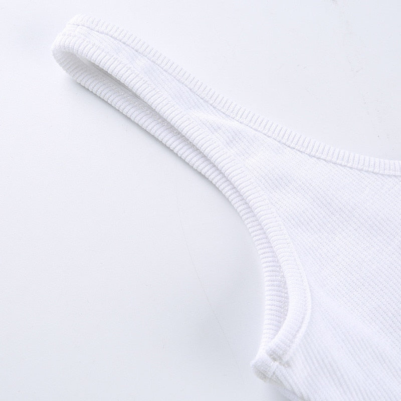 Ribbed Strappy Figure-Enhancing Bodysuit