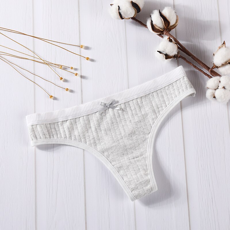 Elastic Waist Bow-Detail Comfort Thong