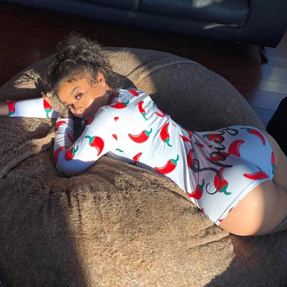 Long-Sleeve Button-Neck Pyjama Bodysuit