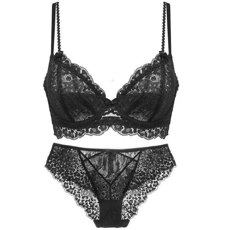 Lace Adjustable Figure-Enhancing Lingerie Set