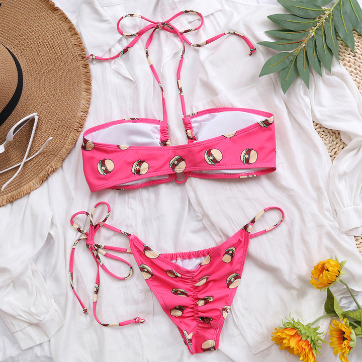 Printed Two-Piece Bikini Set Extended Strap Adjustment