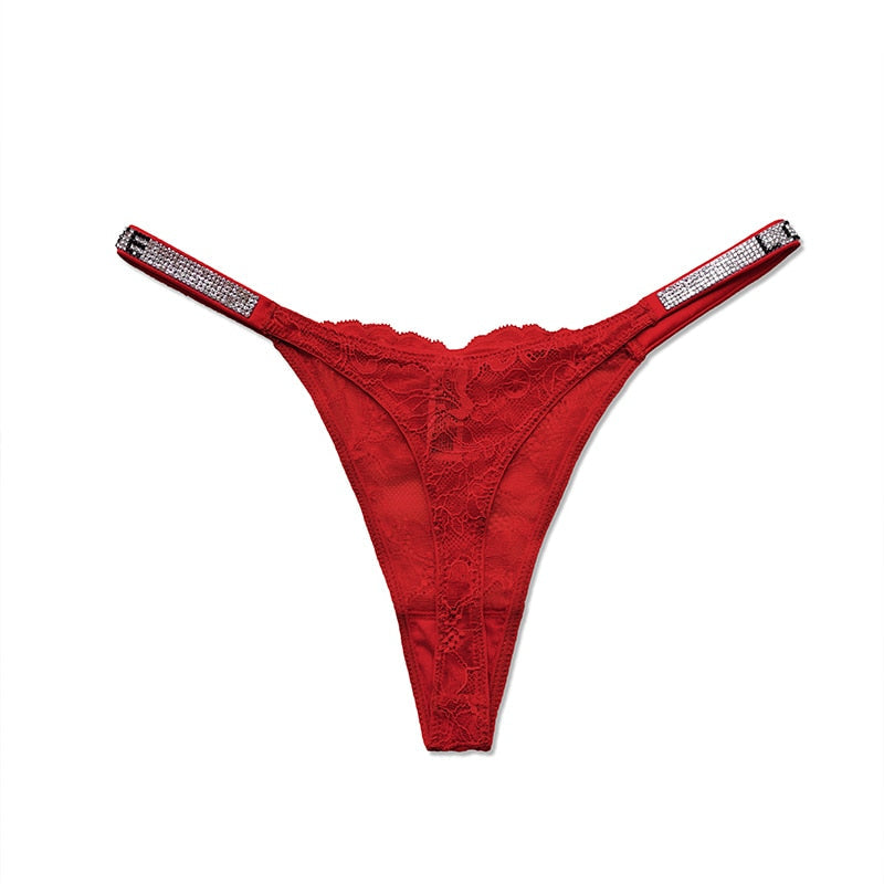 LOVE Lace-Trim Thong Decorative Strap