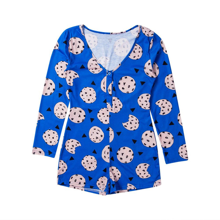 Long-Sleeve Button-Neck Pyjama Bodysuit