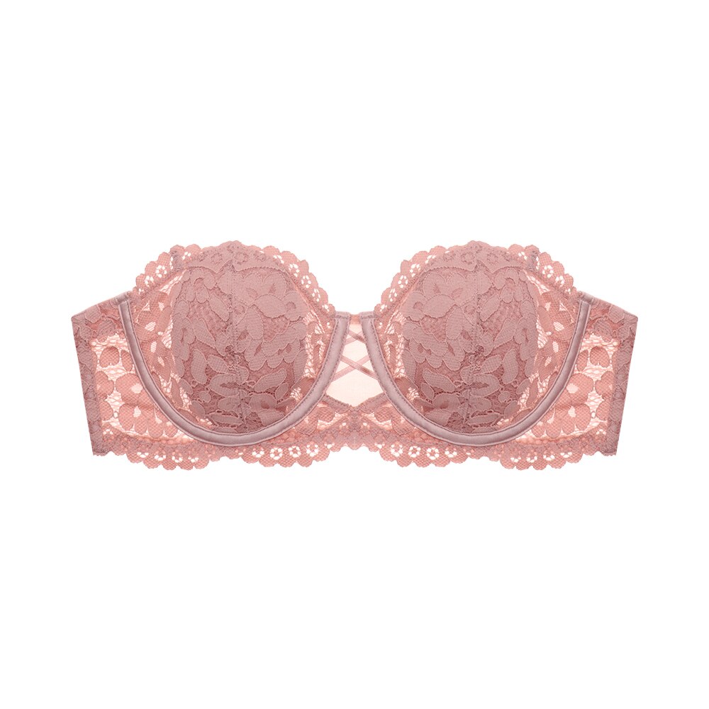 Strapless Lace-Trim Bust-Enhancing Bra