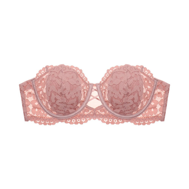 Strapless Lace-Trim Bust-Enhancing Bra