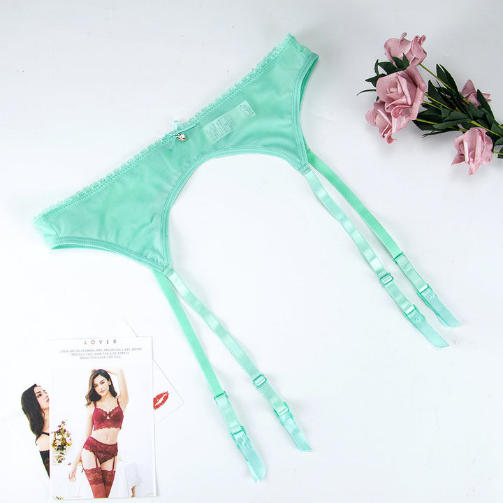 Lace-Trim Mesh Garter Belt Adjustable