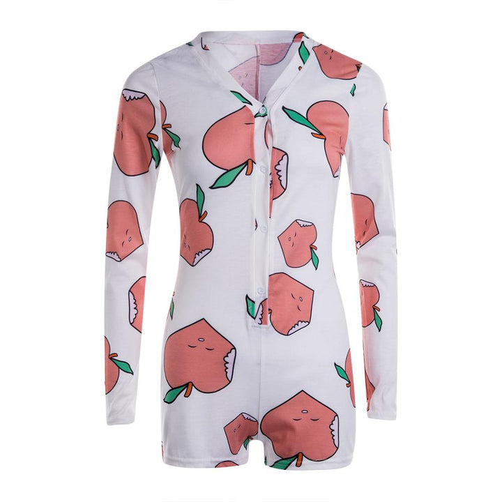 Long-Sleeve Button-Neck Pyjama Bodysuit