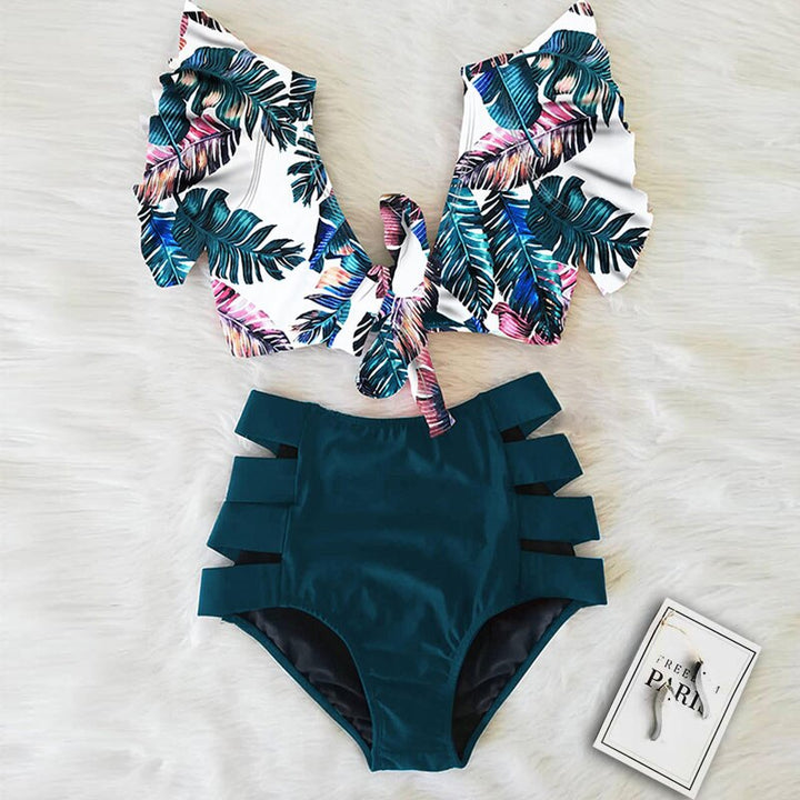 Bow-Tie High-Waist Two-Piece Swimsuit