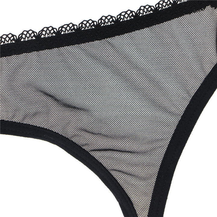 Lace-Trim Mesh Garter Belt Adjustable