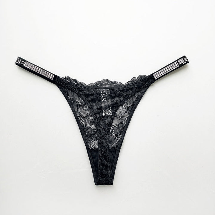 LOVE Lace-Trim Thong Decorative Strap