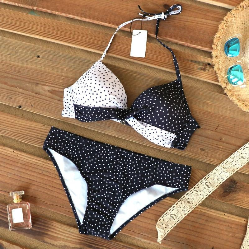 Halterneck Back-Closure Classic Briefs Bikini