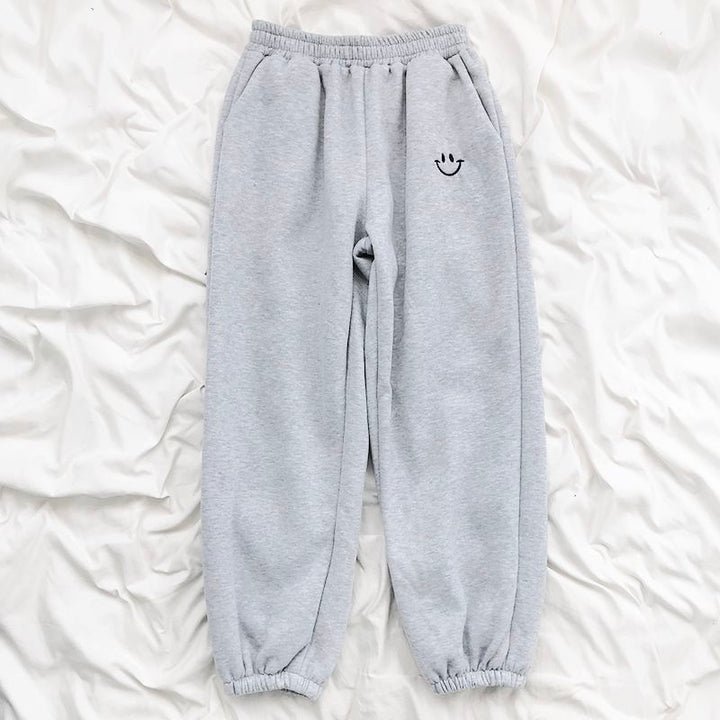 Relaxed Straight-Leg Pants with Pockets Smooth Fabric