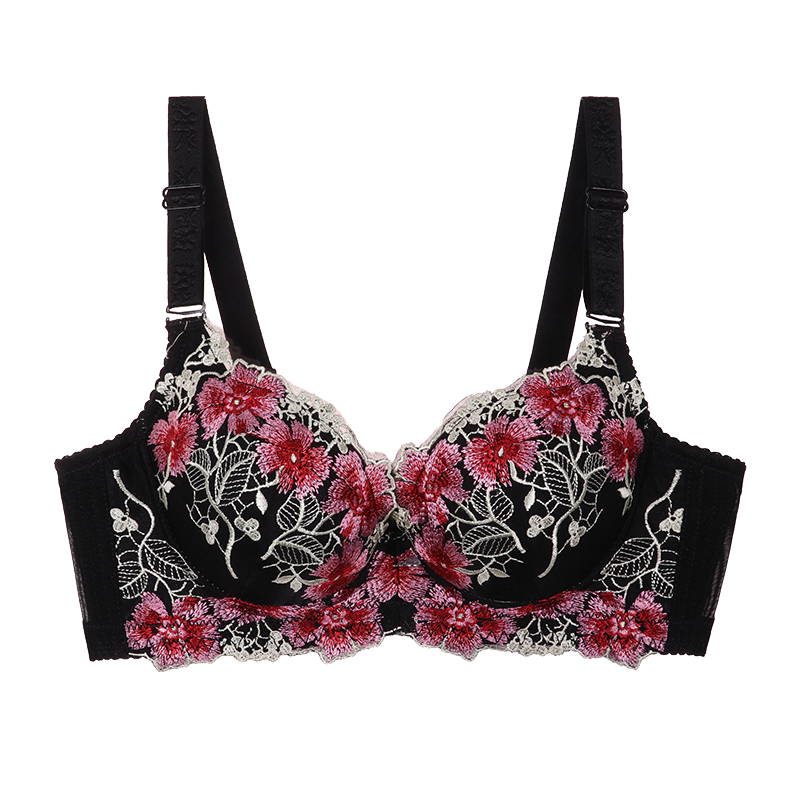 Decorative Embroidery Adjustable Bra